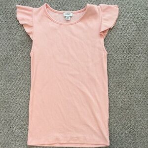 J. Crew Soft Pink Ruffle Sleeve Tank Top